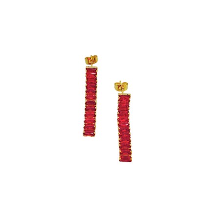 earrings steel hooks gold strass red1